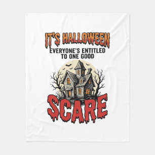 ヴィンテージ ハロウィン お化け屋敷 スケアTシャツ デザイン フリースブランケット