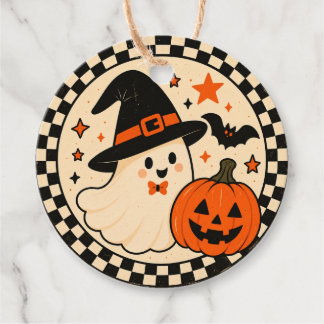 ヴィンテージ ハロウィン お礼タグ | かわいい黒猫とカボチャ フェイバータグ