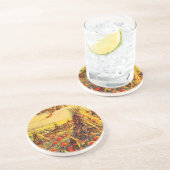 ヴィンテージ ハロウィン かぼちゃ畑と麦わらの山 コースター (側面)