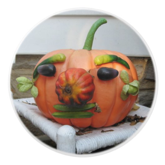 ヴィンテージ ハロウィン かぼちゃ セラミックノブ (正面)