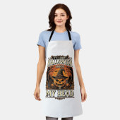 ヴィンテージ ハロウィン かぼちゃ 魔女 帽子 Tシャツ デザイン 1 エプロン (着用した状態)