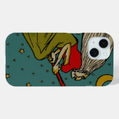 ヴィンテージ ハロウィン、ほうきに乗って飛ぶ邪悪な魔女 Case-Mate iPhoneケース (裏面 (横))