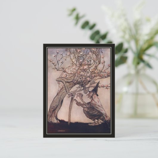 ヴィンテージ ハロウィン アーサー・ラックハム 魔法使い ポストカード (スタンド正面)