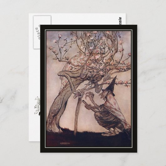 ヴィンテージ ハロウィン アーサー・ラックハム 魔法使い ポストカード (正面/裏面)