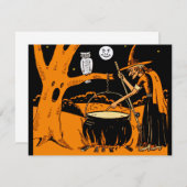 ヴィンテージ ハロウィン アート 招待状 (正面/裏面)