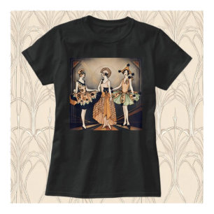 ヴィンテージ ハロウィン アールデコ フラッパーポスター 1920年代 Tシャツ