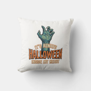 ヴィンテージ ハロウィン インサイド マイ ハート モンスター ハンド デザイン クッション