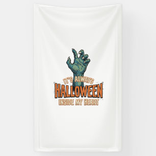 ヴィンテージ ハロウィン インサイド マイ ハート モンスター ハンド デザイン 横断幕