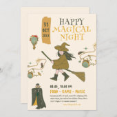 ヴィンテージ ハロウィン ウィッチ パーティー, ハロウィンパーティー 招待状 (正面/裏面)