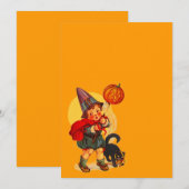 ヴィンテージ ハロウィン ウィッチ JOL 猫 ブランク インビテーション (正面/裏面)