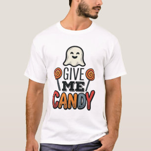 ヴィンテージ ハロウィン ギブミキャンディ ガイコツ Tシャツ デザイン