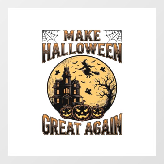 ヴィンテージ ハロウィン グレート アゲイン 幽霊屋敷 デザイン ウィンドウサイン (シート)