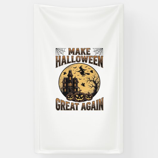 ヴィンテージ ハロウィン グレート アゲイン 幽霊屋敷 デザイン 横断幕 (縦)
