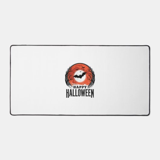ヴィンテージ ハロウィン コウモリ 月の彫刻デザイン_1 デスクマット (正面)
