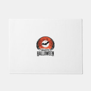 ヴィンテージ ハロウィン コウモリ 月の彫刻デザイン 1 ドアマット