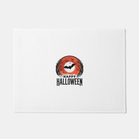 ヴィンテージ ハロウィン コウモリ 月の彫刻デザイン 1 ドアマット (正面)