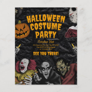 ヴィンテージ ハロウィン コスチューム パーティー、編集可能なハロウィン チラシ
