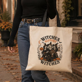 ヴィンテージ・ハロウィン・コヴン・アート「魔女は魔女を応援する」 トートバッグ