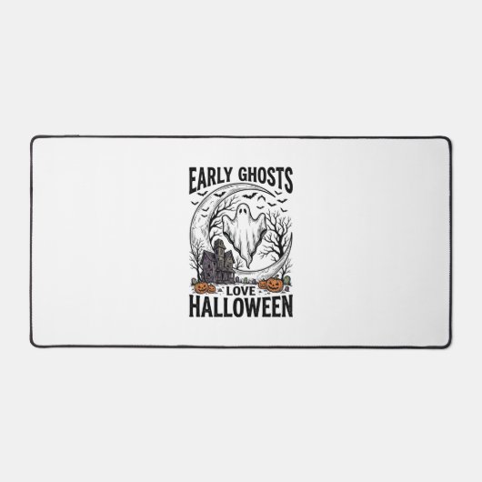 ヴィンテージ ハロウィン ゴースト おばけ 月 彫刻 アート デスクマット (正面)