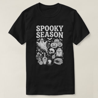 ヴィンテージ ハロウィン ゴースト スカル ゴシック スプーキー シーズン Tシャツ
