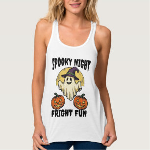 ヴィンテージ ハロウィン ゴースト スケアリー パンプキン Tシャツ_1 タンクトップ
