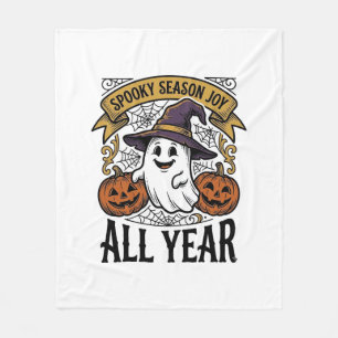 ヴィンテージ ハロウィン ゴースト スプーキー シーズン ジョイ シャツ_1 フリースブランケット