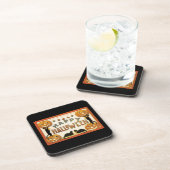 ヴィンテージ ハロウィン、ジャックオランタンと黒猫 コースター (右側)