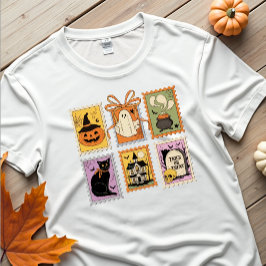 ヴィンテージ ハロウィン スタンプ スプーキー グラフィックTシャツ Tシャツ