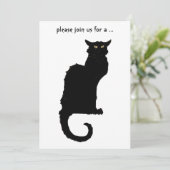 ヴィンテージ ハロウィン、スパイシー アートヌーボー 黒猫 招待状 (スタンド正面)