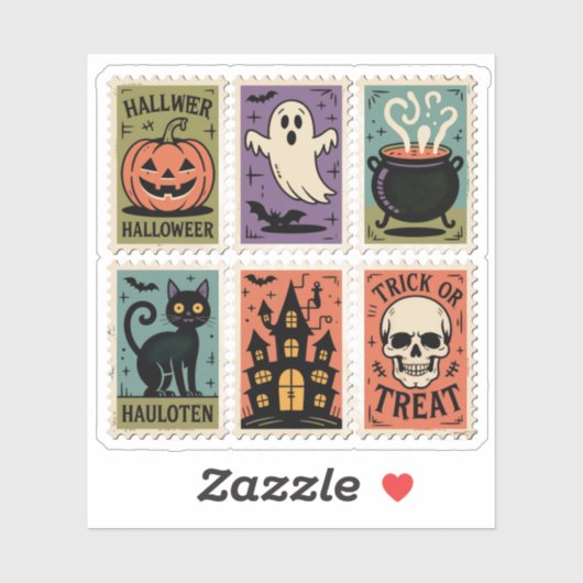ヴィンテージ ハロウィン スプーキー スタンプ シール シート (シート)