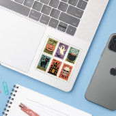 ヴィンテージ ハロウィン スプーキー スタンプ シール シート (ノートパソコンとiPhone)