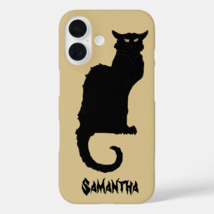 ヴィンテージ ハロウィン, スプーキ アートヌーボー 黒猫 iPhone 16ケース