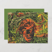 ヴィンテージ ハロウィン ゾンビ, グラフィティ ストリート アート 招待状 (正面/裏面)