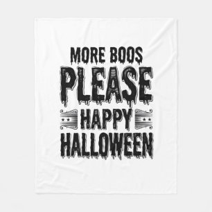ヴィンテージ・ハロウィン・タイポグラフィデザイン もっとブー! フリースブランケット