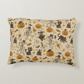 ヴィンテージ ハロウィン ダンシング スケルトン レトロ カートゥーン アクセントクッション (裏面)