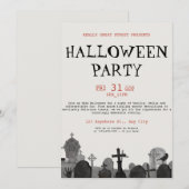 ヴィンテージ ハロウィン テラー パーティー, 編集可能なハロウィン 招待状 (正面/裏面)