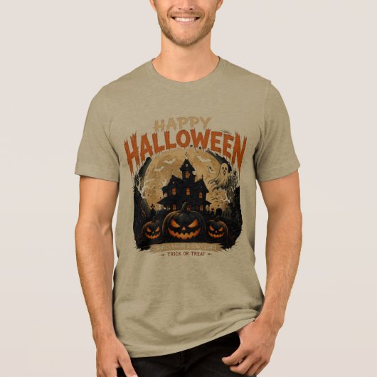 ヴィンテージ ハロウィン ドクロ 悪霊の棲む屋敷 Tシャツ (正面)