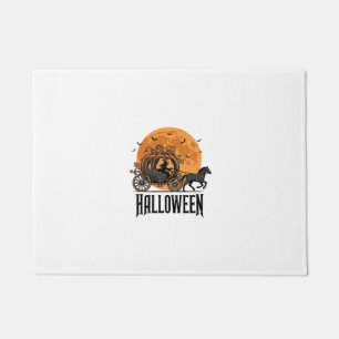 ヴィンテージ ハロウィン パンプキン カレッジ ウィッチ デザイン_1 ドアマット