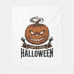 ヴィンテージ ハロウィン パンプキン ゴシック Tシャツ デザイン 1 フリースブランケット