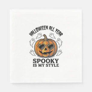 ヴィンテージ ハロウィン パンプキン ゴースト 彫刻 Tシャツ_1 スタンダードランチョンナプキン
