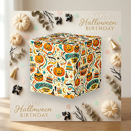 ヴィンテージ・ハロウィン・パンプキン・バースデーパターン フェイバーボックス