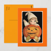 ヴィンテージ・ハロウィン・パンプキン・ベイビー - ポストカード (正面/裏面)