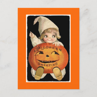 ヴィンテージ・ハロウィン・パンプキン・ベイビー - ポストカード