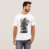 ヴィンテージ ハロウィン パンプキン 案山子 Tシャツ デザイン 1 (正面フル)