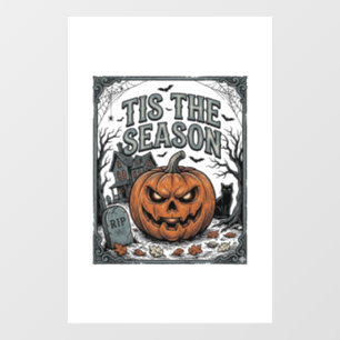 ヴィンテージ ハロウィン パンプキン 猫 ティス・ザ・シーズン Tシャツ ウィンドウサイン