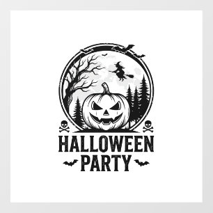 ヴィンテージ ハロウィン パーティー カボチャ 魔女 Tシャツ デザイン ウィンドウサイン