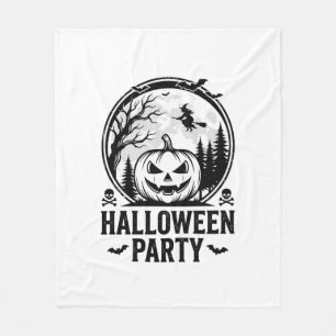 ヴィンテージ ハロウィン パーティー カボチャ 魔女 Tシャツ デザイン フリースブランケット