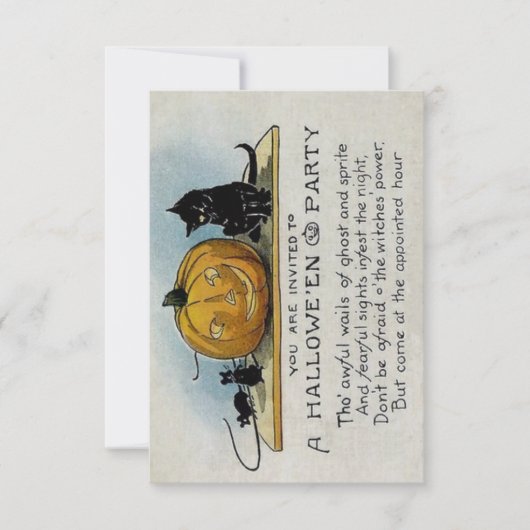ヴィンテージ ハロウィン パーティー 招待状 (正面)