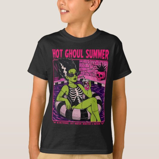 ヴィンテージ ハロウィン ビーチ サマーウィーン テール Tシャツ (正面)