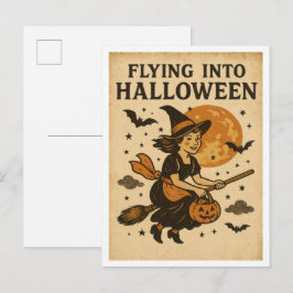 ヴィンテージ・ハロウィン・フライング ポストカード